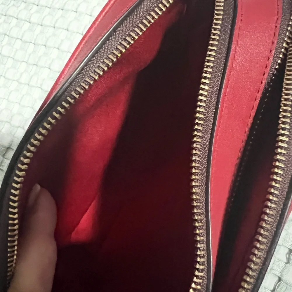 NWOT Coach Jes Red and Brown Signature Crossbody Bag - Picture 6 of 9